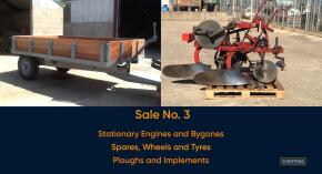 Vintage sale - Sale 3 - Engines, Spares, Bygones, Implements and Ploughs (Lots 850 - 1278) etc to be held at The Machinery Saleground, Sutton, Ely, Cambs, CB6 2QT  REGISTRATION OPENS 15TH JULY 2022