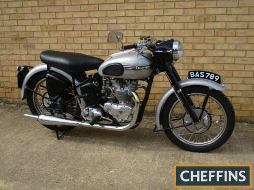 1952 500cc Triumph 6T Thunderbird/T100 Special MOTORCYCLE Reg. No. BAS 789 Frame No. 6T 31910 Engine No. T100 31910 Purchased by well known Sussex restorer 'Spike' Holman as a kit of parts some 5 years ago, he embarked on a front to back, top to bottom re