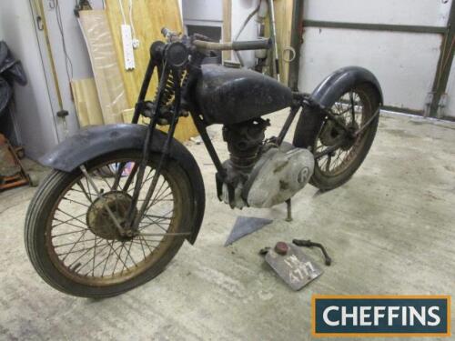 1934 250cc Rudge Whitworth 250 Sports MOTORCYCLE Reg. No. IW 4777 (Expired) Frame No. 53740 Engine No. 652 Straight from the shed, the last owner was an amateur motorcycle racer who purchased the Rudge as a project in 1966. Clearly it never quite happened