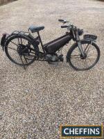 Circa 1948 98cc Excelsior Autobyk MOTORCYCLE Reg. No. GVE 294 (expired) Frame No. Not Found Engine No. 437/15750 This very original example has the Villiers type engine fitted along with pressed steel sprung forks. The Cambridge registered machine is offe
