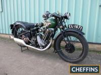 1928* 493cc BSA OHV 'Sloper' MOTORCYCLE Reg. No. EL 1671 Frame No. Not Found Engine No. Y9-601 A handsome 3 speed OHV machine that is equipped with a full carbide lighting set and bulb horn to the nickel plated handlebars with a lever controlled throttle.