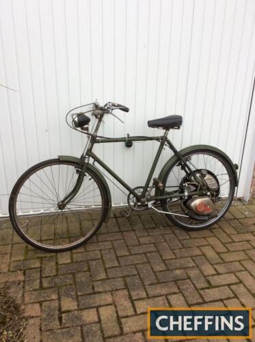 C1955 32cc Cyclemaster (MOTORCYCLES) Reg. No. N/A Mounted to a Phillips gent's cycle with lighting gear that has had new rear spokes and rim, new tyres and tubes and is stated to be in good working order Estimate £400 - £5