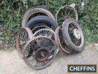 Qty of vintage and classic motorcycle wheels and tyres (9)