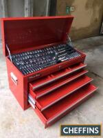 Clarke 6 drawer tool chest c/w 88 piece metric and imperial socket set. 600x260x350mm