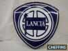 Lancia, an original illuminating dealers showroom sign of shield form, Perspex and aluminium construction, 37x37ins