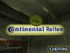 Continental Reifen, hanging illuminated showroom sign and clock, 40x16ins