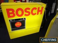 Bosch, double sided, wall mounted, illuminated sign, spark plug and battery images, 33x28ins
