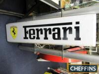 Ferrari, a Perspex panel, a recreated sign, 49x12ins