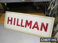 Hillman, illuminated hanging dealers showroom sign