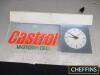 Castrol Motor Oil, a dealership clock, illuminated hanging type, a rare item, 22x11ins