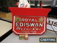 Royal Ediswan Motor Car Bulbs, a double sided illuminated hanging sign, rare, 20x16ins