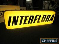 Interflora, double sided hanging illuminated shop sign, c1960s, 37x12ins