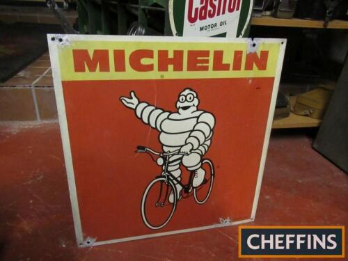 Michelin Cycle Tyres, illustrated printed tin sign, 17x17ins