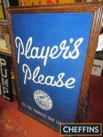 Player's Please, a large illustrated and framed enamel sign, 60x40ins