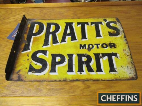 Pratt's Motor Spirit double sided flanged enamel sign