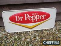 Dr Pepper printed tin sign of raised form 28x12ins