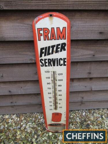 Fram Filter service, a forecourt thermometer 39x8 1/2ins