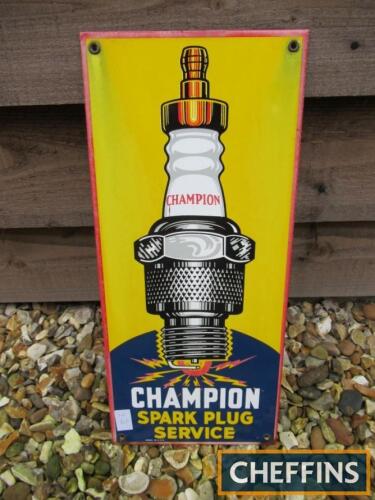 Champion Spark Plug Service, a pictorial enamel sign 18x18ins