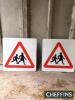 Modern pictorial school crossing road signs (2) 400x400mm each