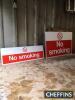 No Smoking, 2 large metal signs ex dealership workshop 1200x800mm and 1200x400mm
