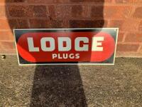 Lodge Plugs, a printed tin sign
