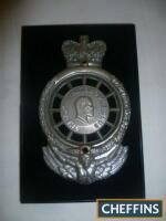 RAC chrome commemorative badge