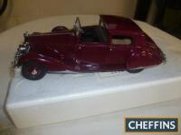 Franklin Mint model, 1938 Rolls-Royce Phantom 3, finished in burgundy, complete with box and papers