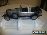 Franklin Mint model, 1925 Rolls-Royce Silver Ghost, finished in black and silver, complete with box and papers