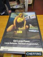 Get Lucas Power, a framed and glazed advert, early 1970s, 31x21ins