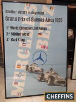 1955 Grand Prix of Buenos Aries, an original poster 33x23ins