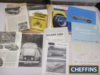 Alvis 3litre, AC Ace/Aceca, Bristol, Allard car sales brochures, road tests and cuttings