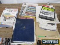 Large qty of car brochures, cuttings, road tests etc, 1950s-70s, GMC, Chrysler, many obscure manufacturers