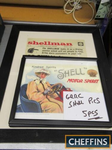 Qty of framed and glazed images of Shell images, ex-Goodwood Revival set