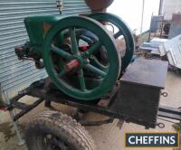 Fairbanks Morse Z 6hp 1915-16 open-crank stationary engine. Serial No. 194896. Mounted on a Sigmund (Great Britain) Ltd, WWII fire-pump trailer