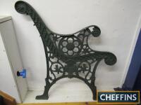 Pr. of decorative cast iron bench ends