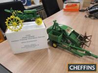 1:16 scale John Deere General Purpose Wide-Tread 65th Anniversary Special Edition (boxed), together with 1:16 scale John Deere 12A trailed combine harvester by Ertl (2)
