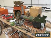 Two inch scale Burrell 7nhp single cylinder agricultural engine, unsprung, two speed. Unusual in this scale, the model has been scratch built to a very high standard with exceptional attention to detail. Currently in a disassembled state with many parts f