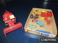 Qty die cast and other farm vehicles and implements