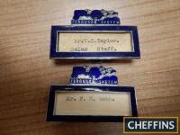 2no. `The Ferguson System` enamel name badges