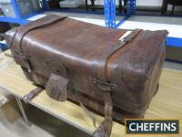 Large vintage leather motoring trunk by N Hosking, Oxford Street, London. Marked for CWL to one end