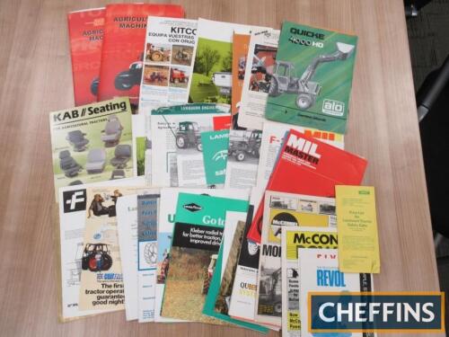 Good qty of farming accessory leaflets, brochures and pricelists etc, to include Lambourn cab, Goodyear tyres, Quicke loaders etc.