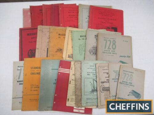 Massey-Harris, a qty of tractor and implement manuals, parts catalogues etc, to include 745, 203 etc.