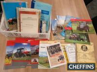 Qty of agriculture sales brochures, workshop manuals, spares manuals, including Massey Ferguson, Ransomes, Valtra, Ford etc.