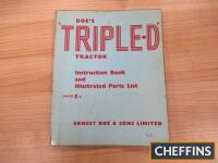 Doe Triple D tractor instruction book and illustrated parts list