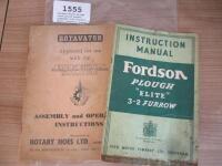 Fordson Elite plough instruction manual, together with Fordson Major rotavator manual