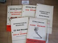 New Holland selection of implement operators manuals