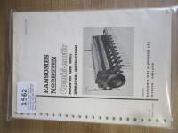 Ransomes seed drill instructions, sprayers manuals and TM 1021 B mower manual