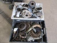 Tray of classic motorcycle parts, BSA, Triumph