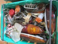 Tray of classic car parts