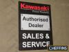 Kawasaki authorised dealer sales and service sign 32x18ins